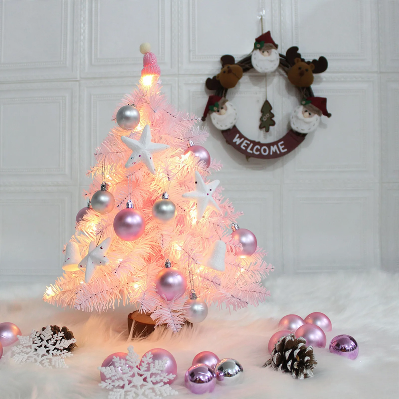 Mini Christmas tree with decoration, 45/60 cm, PVC