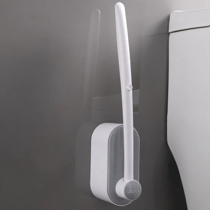 Disposable toilet brush with long handle