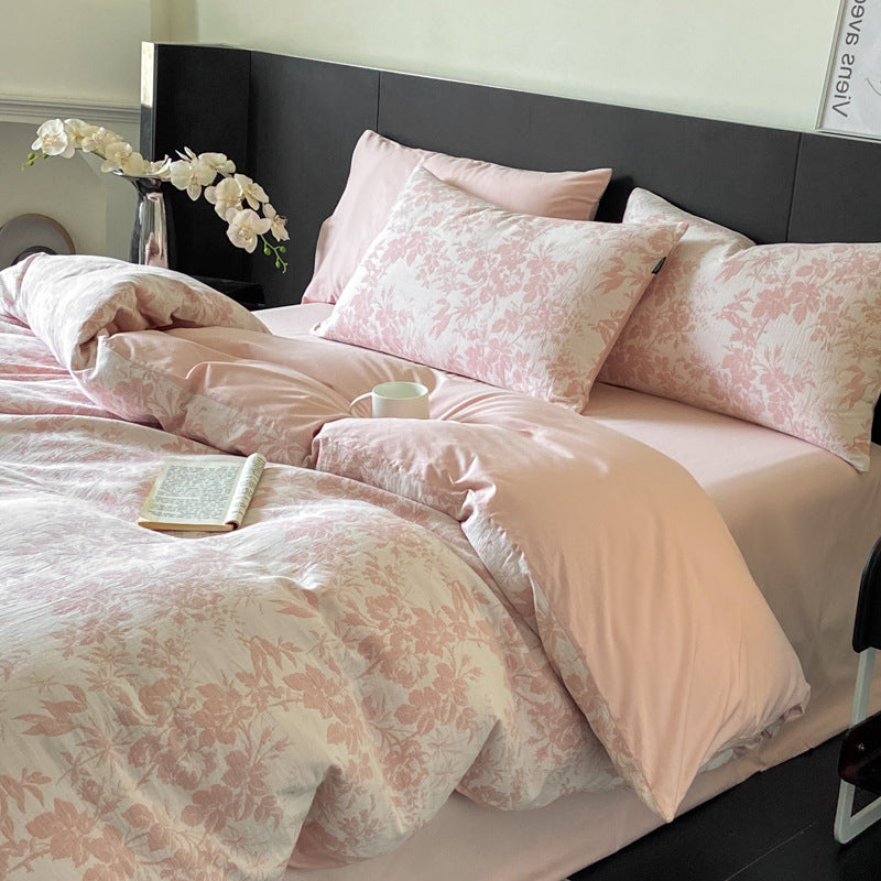 Washed-Cotton bed set, 3–4 pieces, hypoallergenic