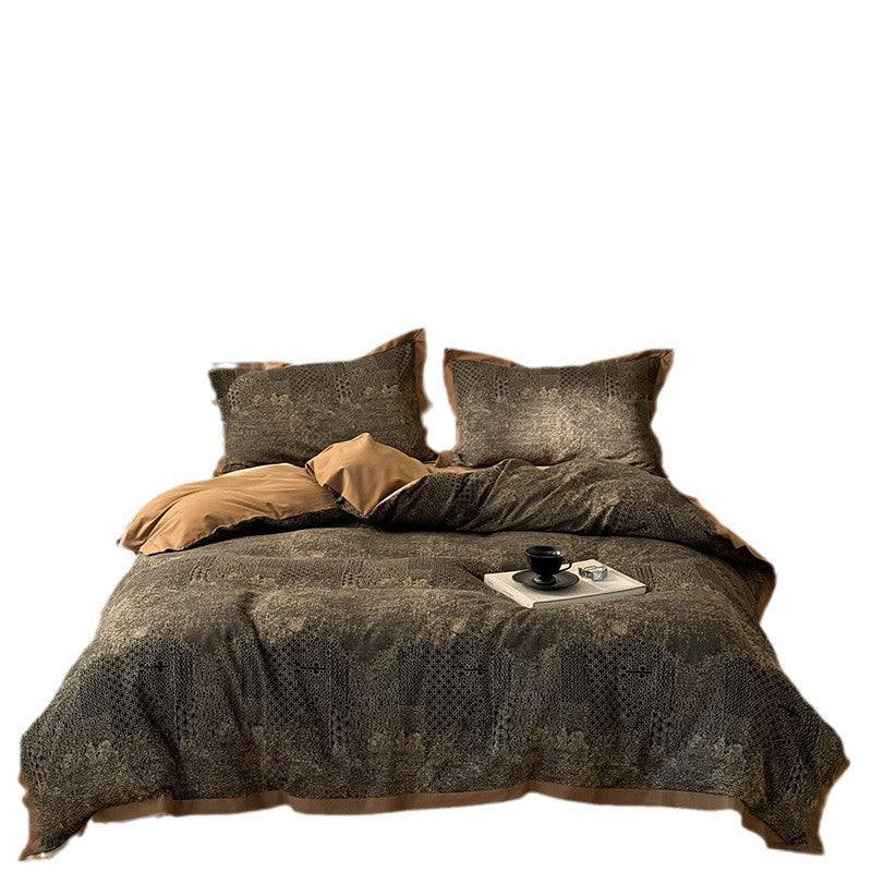 Cotton bedding set, brushed, with jacquard pattern