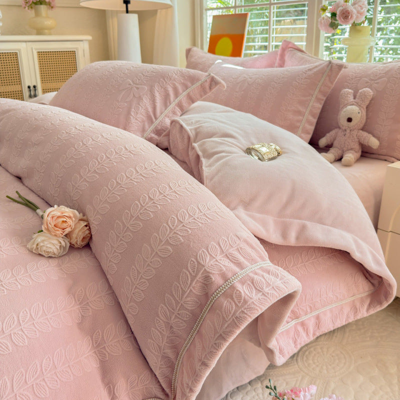 Milk fiber fleece bedding set, antistatic, 4-piece