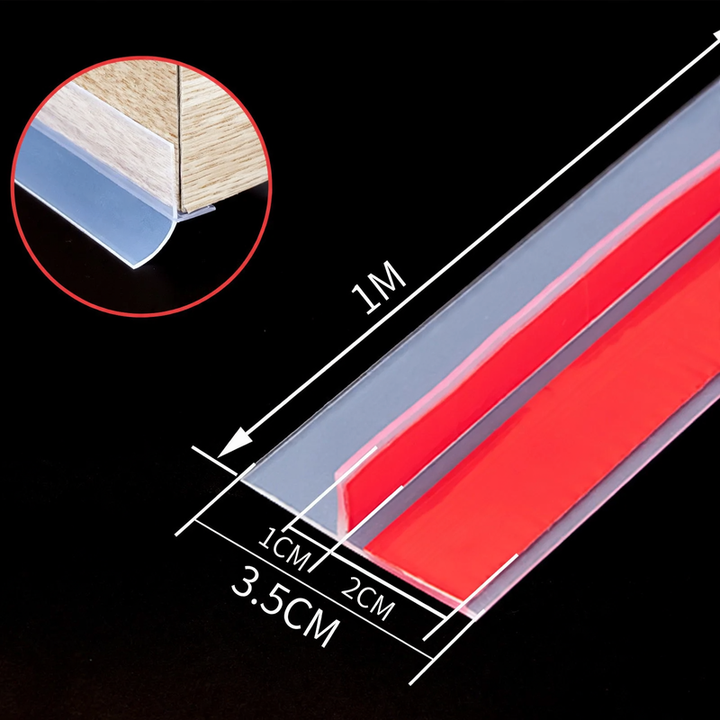 T-profile door bottom seal for glass and wooden doors