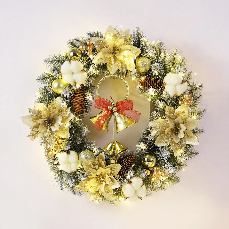 Decorative Christmas wreath with lighting