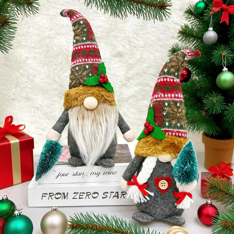 Decorative gnome figure with knitted hat