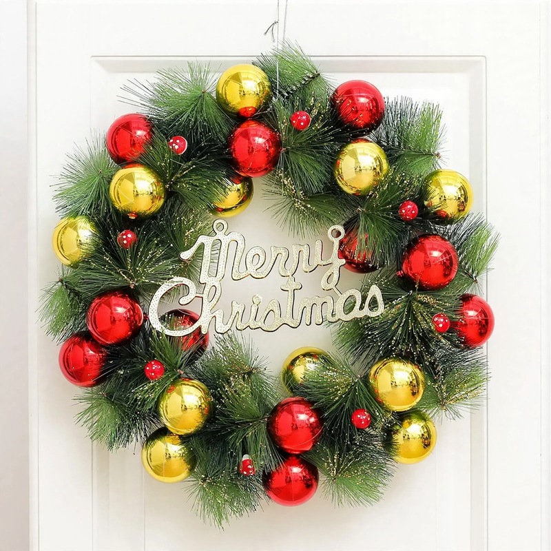 Illuminated Christmas wreath with hanging