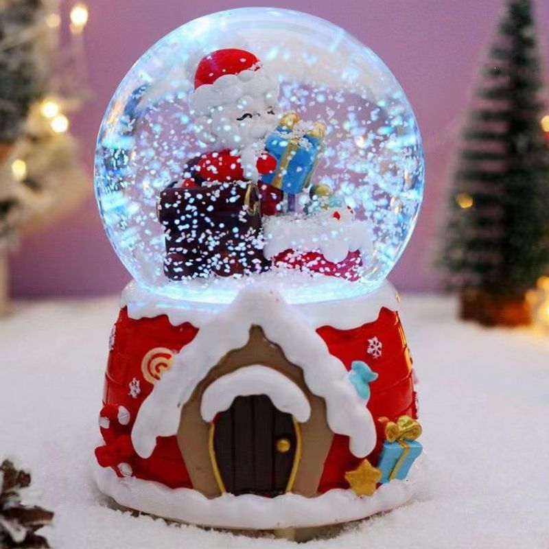 Christmas snow globe with music and light