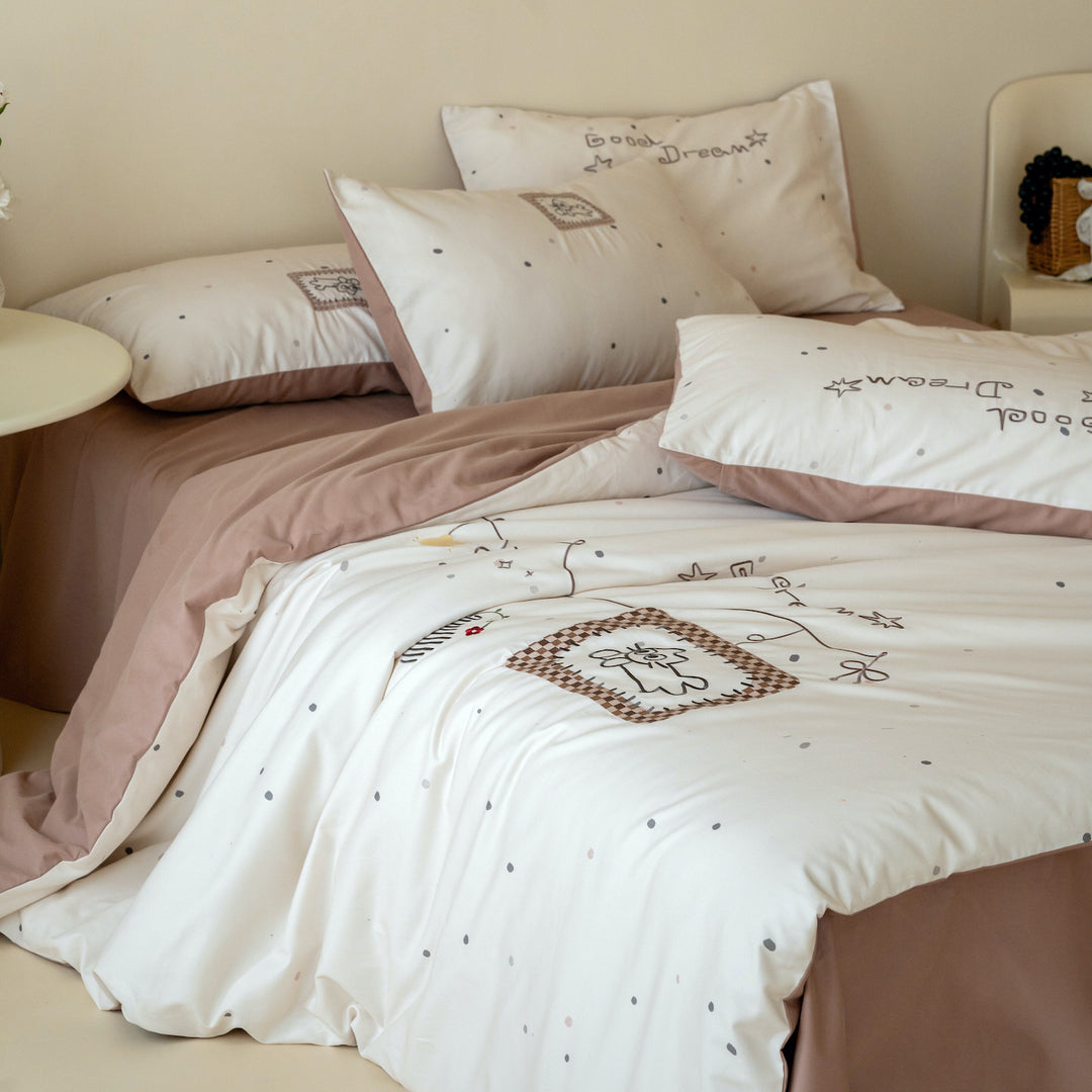 Cotton bedding set, brushed, cartoon design