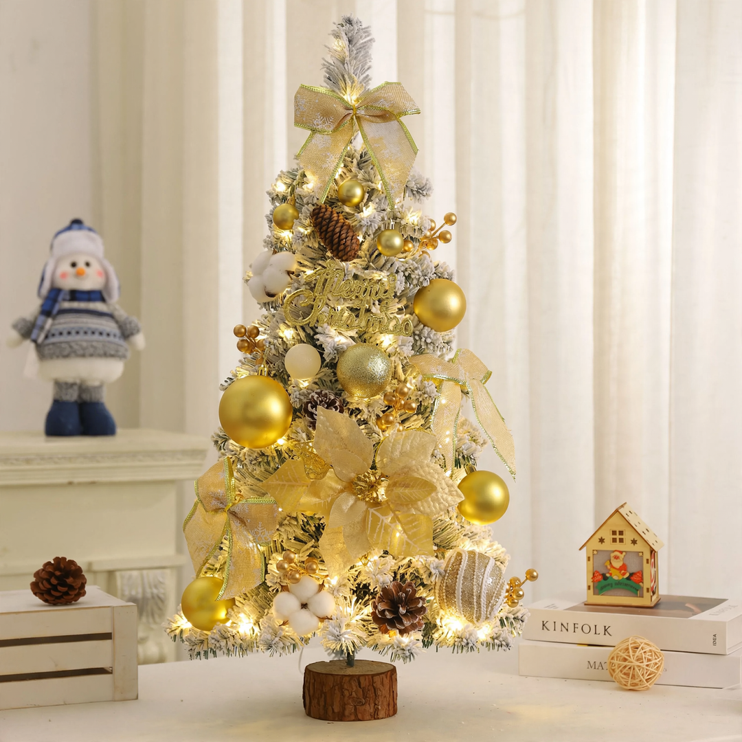 Mini Christmas tree with flocked branches, 45-75 cm