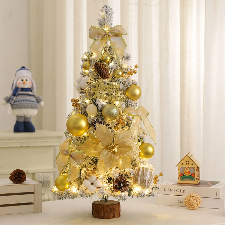 Mini Christmas tree with flocked branches, 45-75 cm