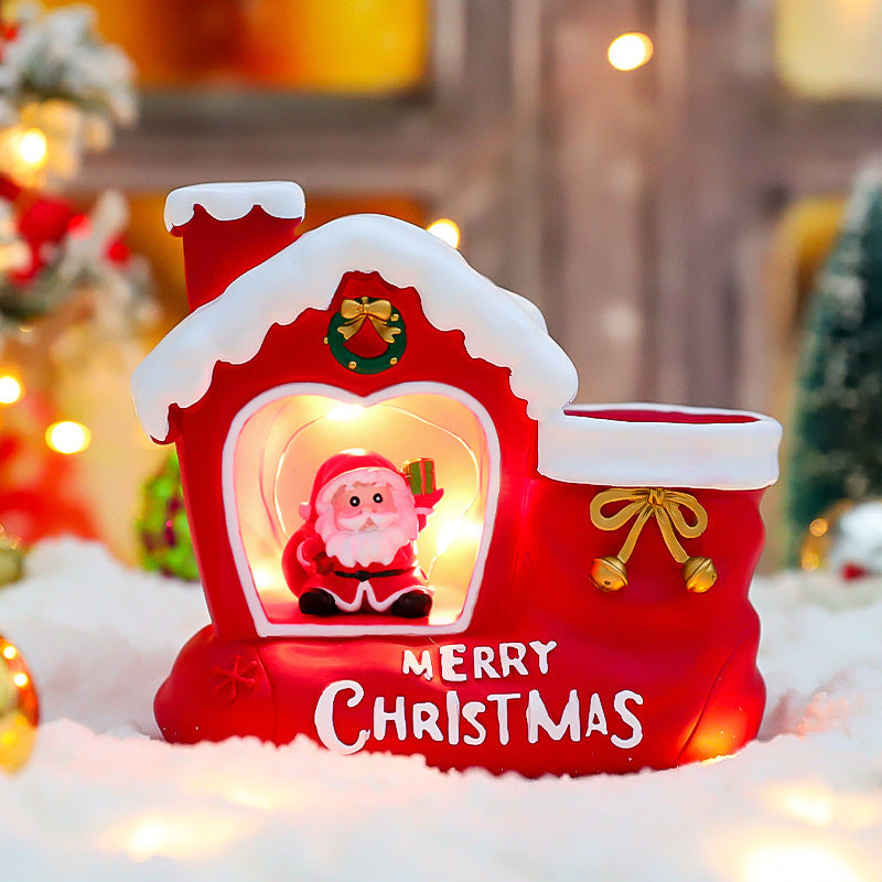 Decorative Christmas snow globe with light