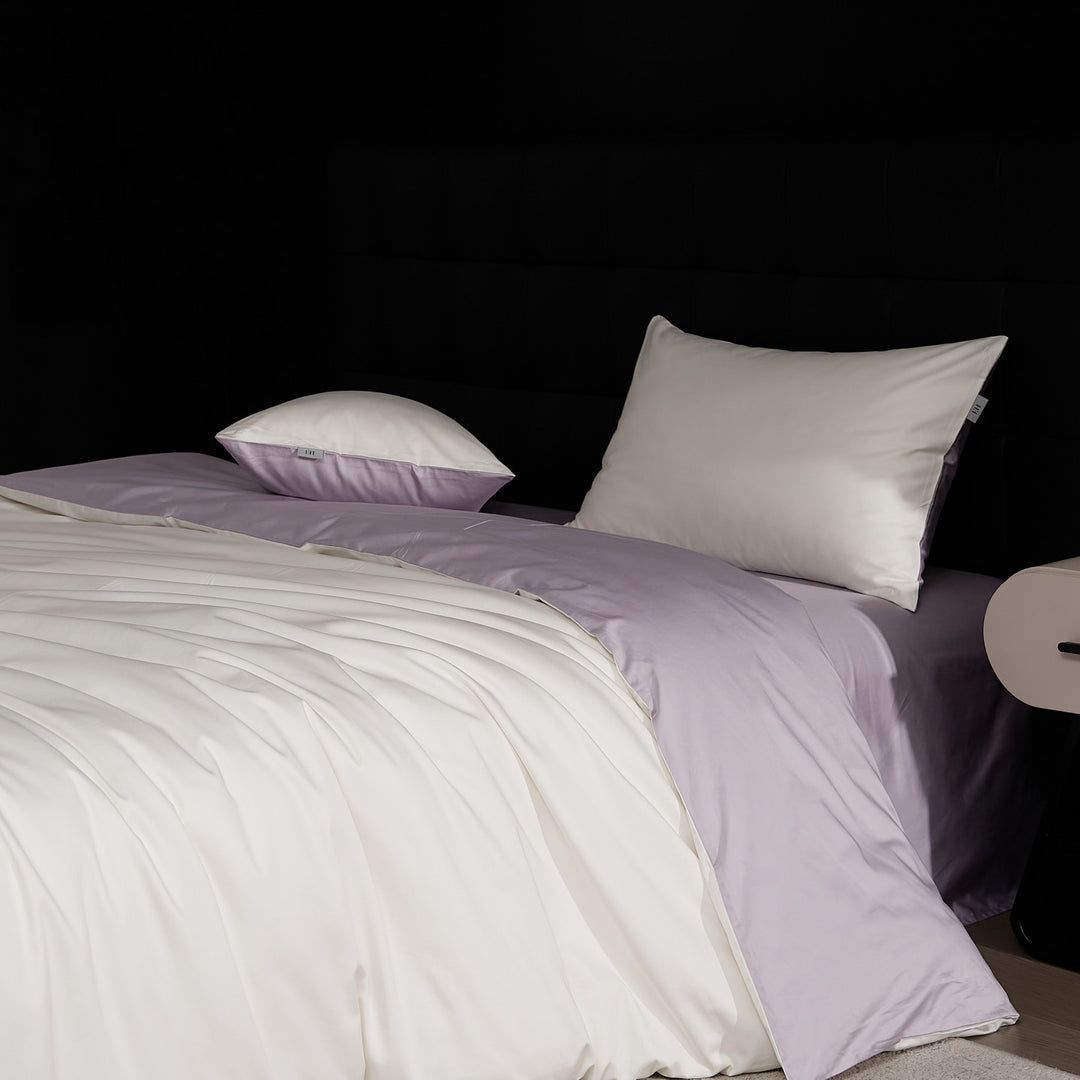 Long-staple cotton bedding, 4-piece, solid colors