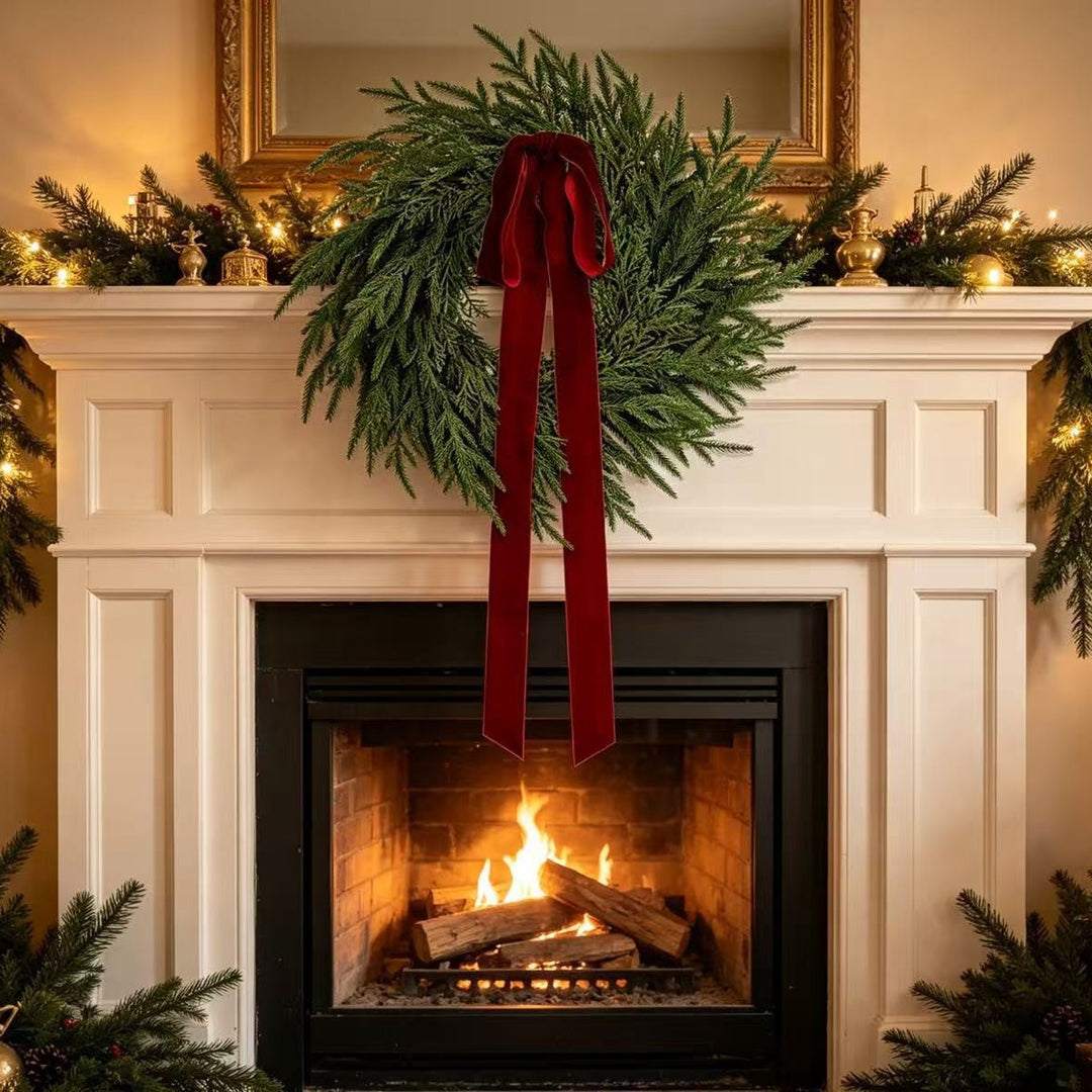 Artificial Norfolk fir wreath for wall and table