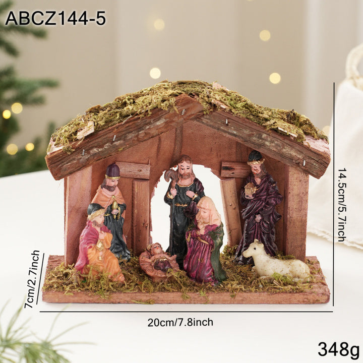 Christmas crib decoration with figures