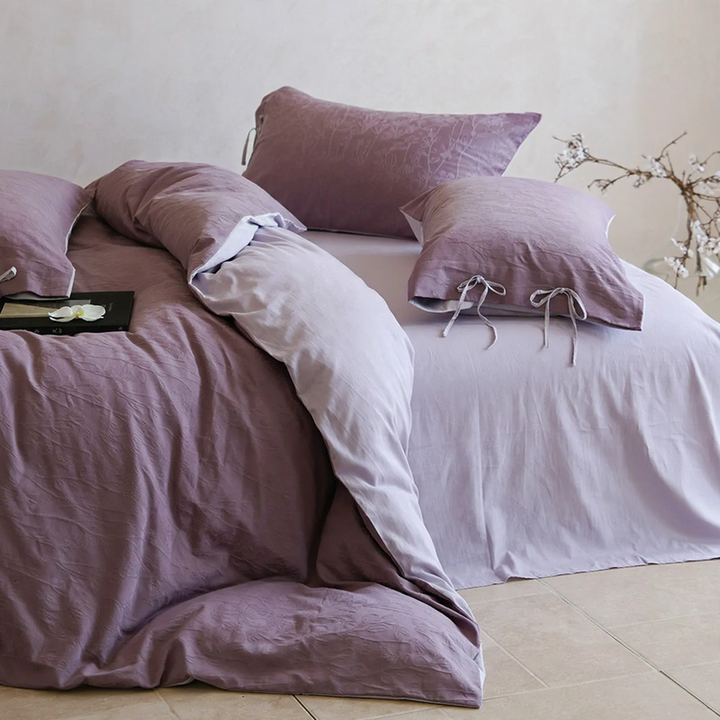 Long staple cotton bedding, herringbone jacquard