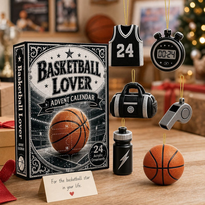 Christmas Advent Calendar made of acrylic, basketball design