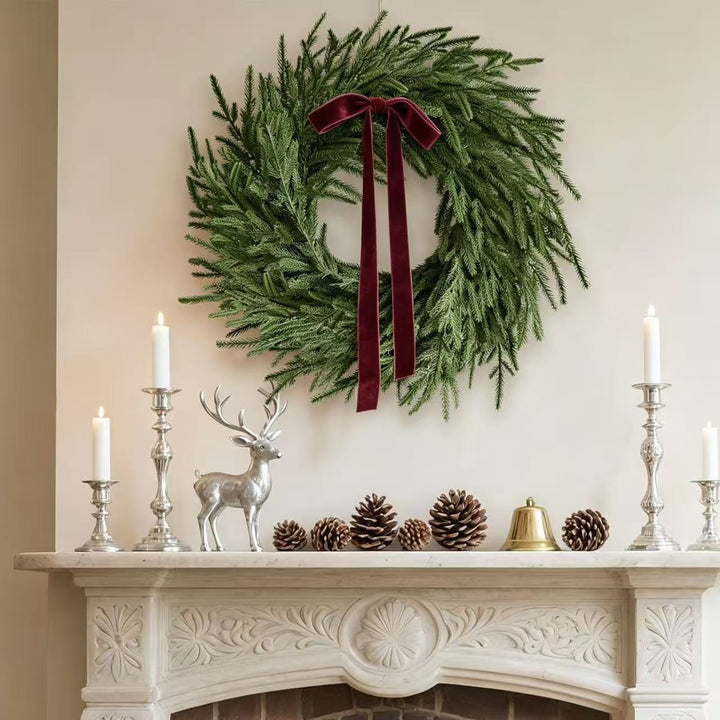 Artificial Norfolk fir wreath for Christmas decoration