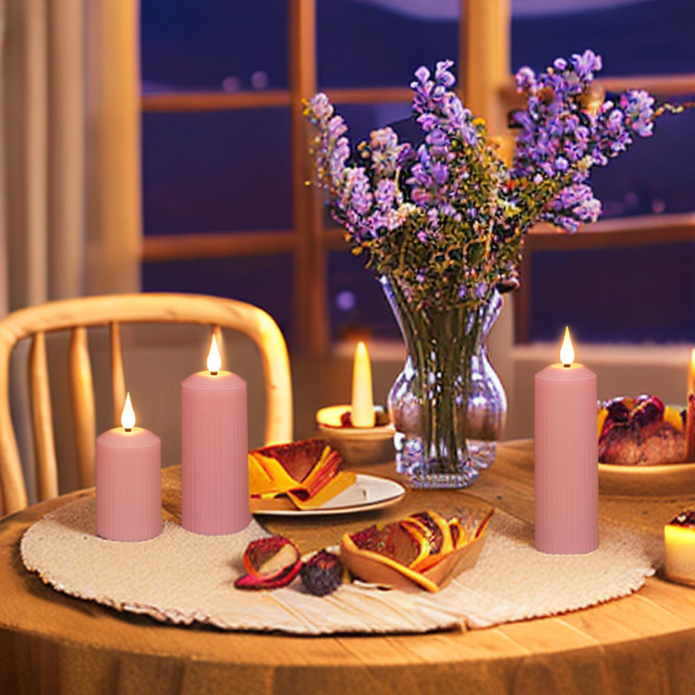 LED stump candles with remote control and timer