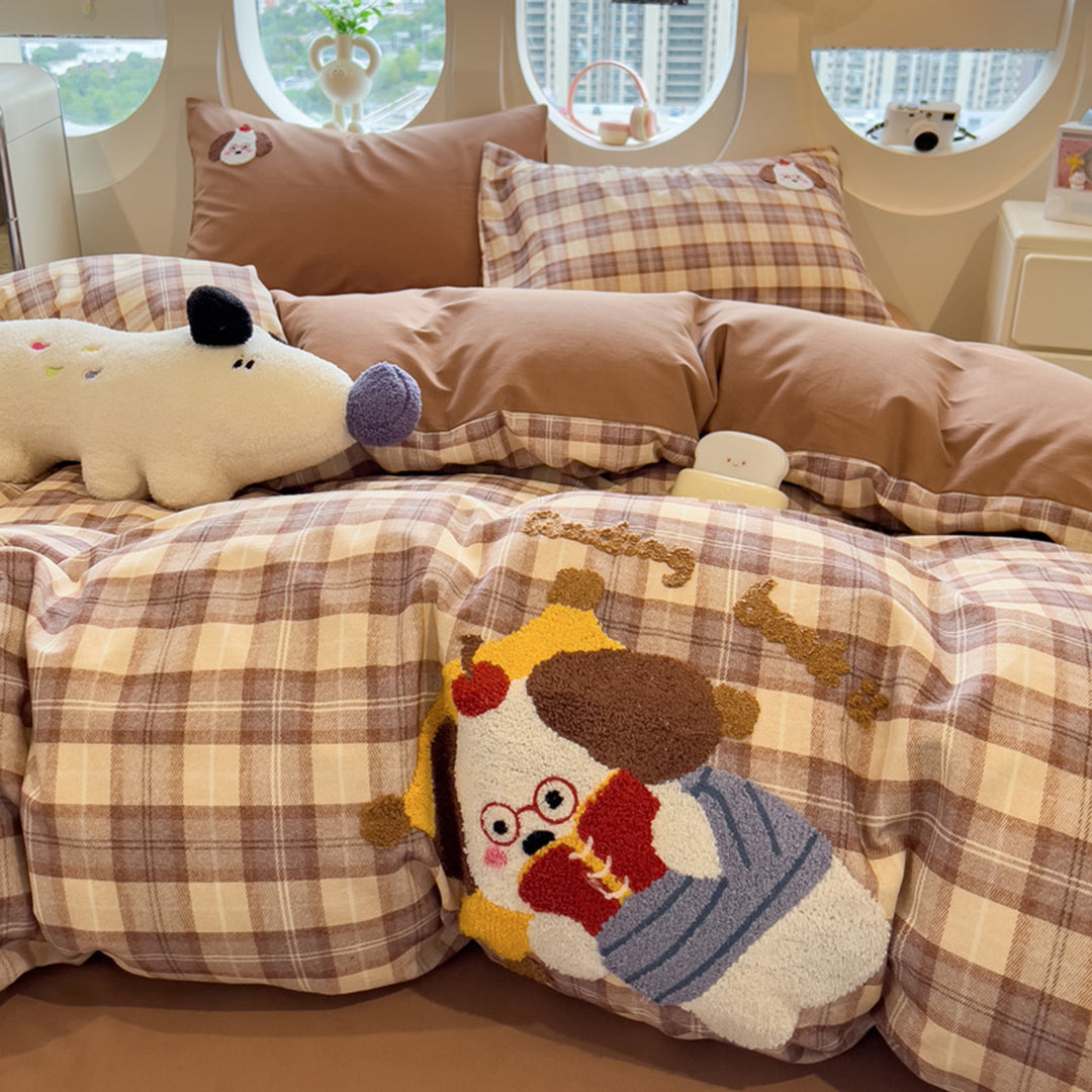 Cozy 4-piece bedding set made of brushed cotton