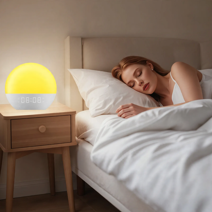 Wake light with sunrise simulation and FM radio