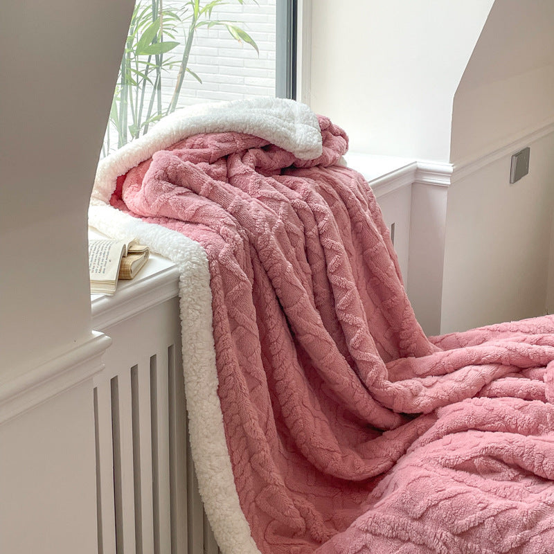 Double-sided milk fiber fleece blanket, versatile to use