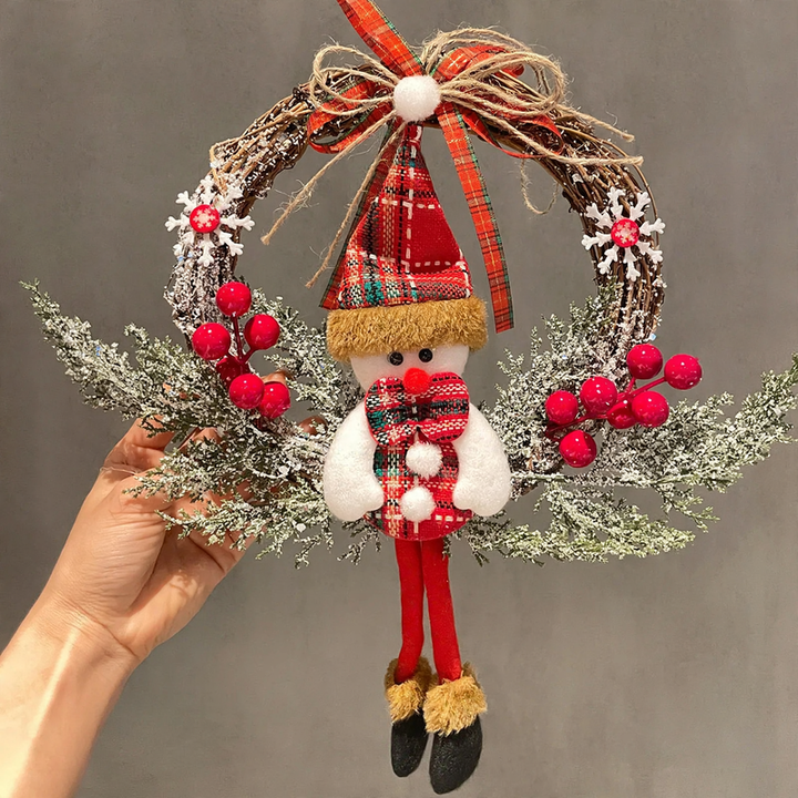 Decorative Christmas wreath with figures