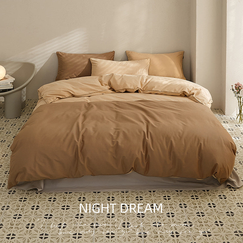 Nordic cotton bedding set, brushed, solid color