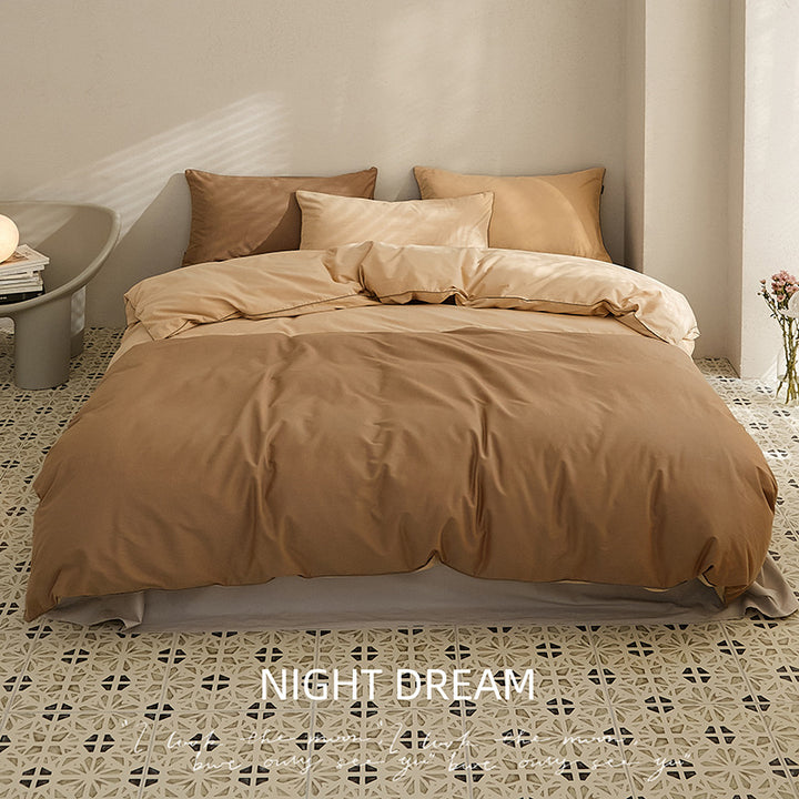 Nordic cotton bedding set, brushed, solid color