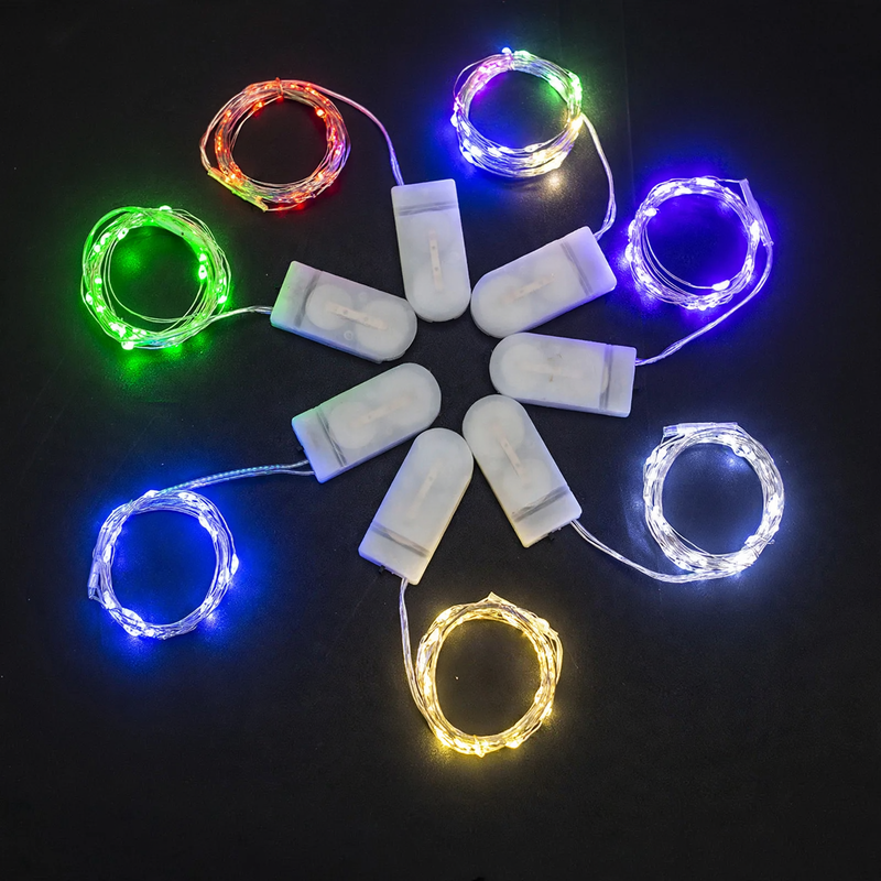 LED Copper Wire String Lights with Button Cell Operation
