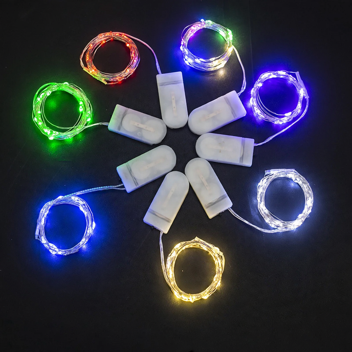 LED Copper Wire String Lights with Button Cell Operation