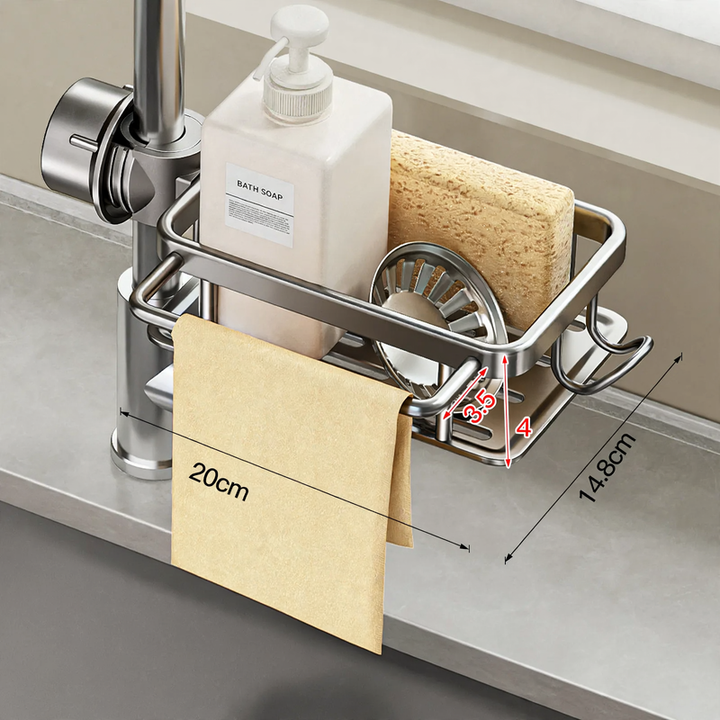 Draining rack for sink with aluminum frame