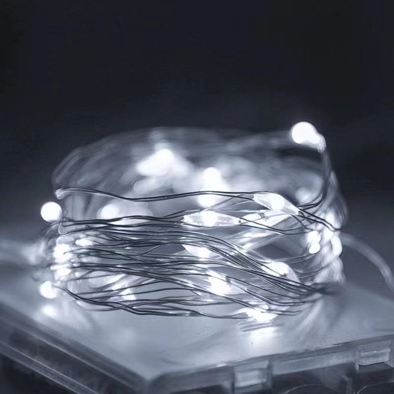 Waterproof LED silver wire fairy lights, battery operated