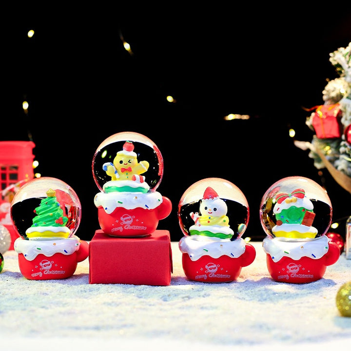 Christmas music box with glass ball