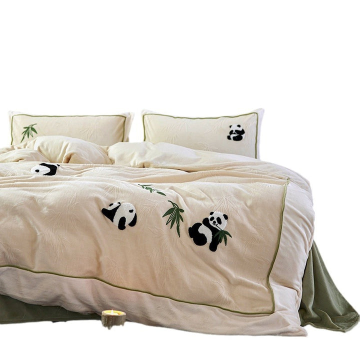 Cozy milk fiber fleece bedding, panda design