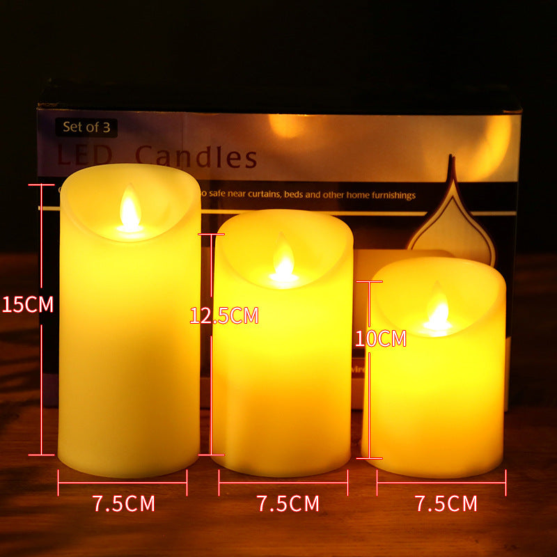 LED stump candle with realistic flicker effect