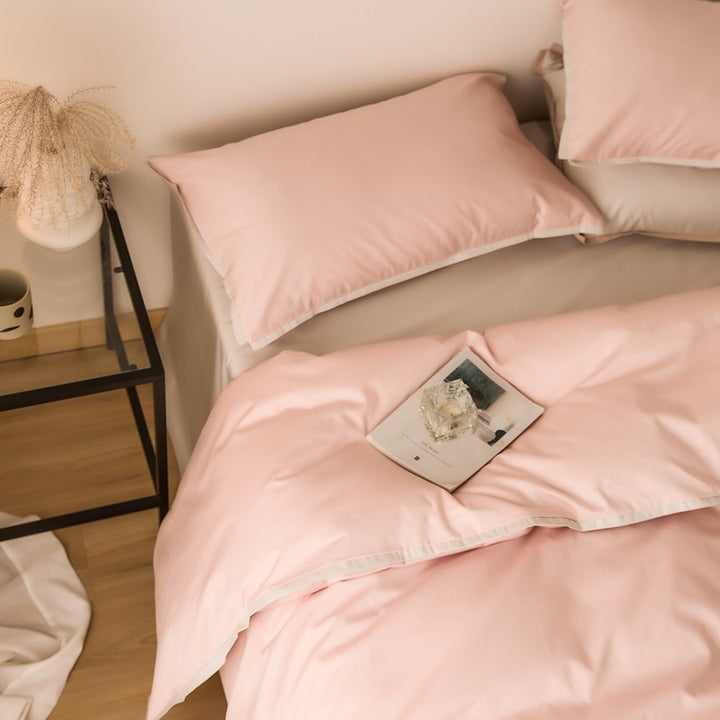 Bedding set, 4-piece, cotton, solid colors
