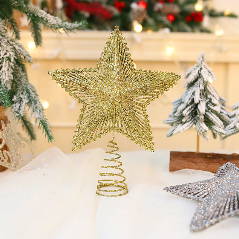 Christmas tree top star, plastic with glitter