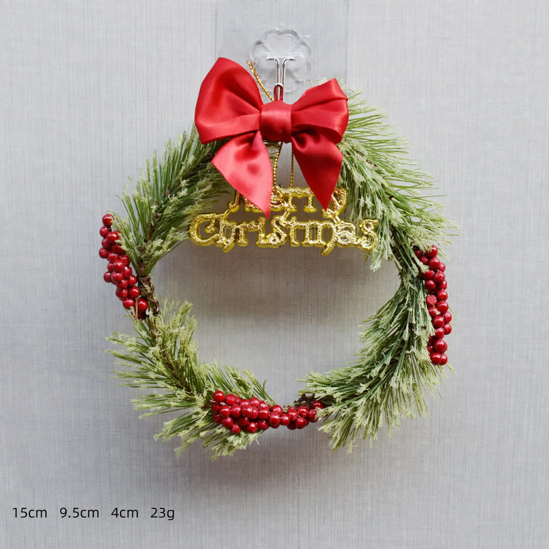 Mini Christmas wreath 15 cm with decoration