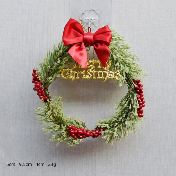 Mini Christmas wreath 15 cm with decoration