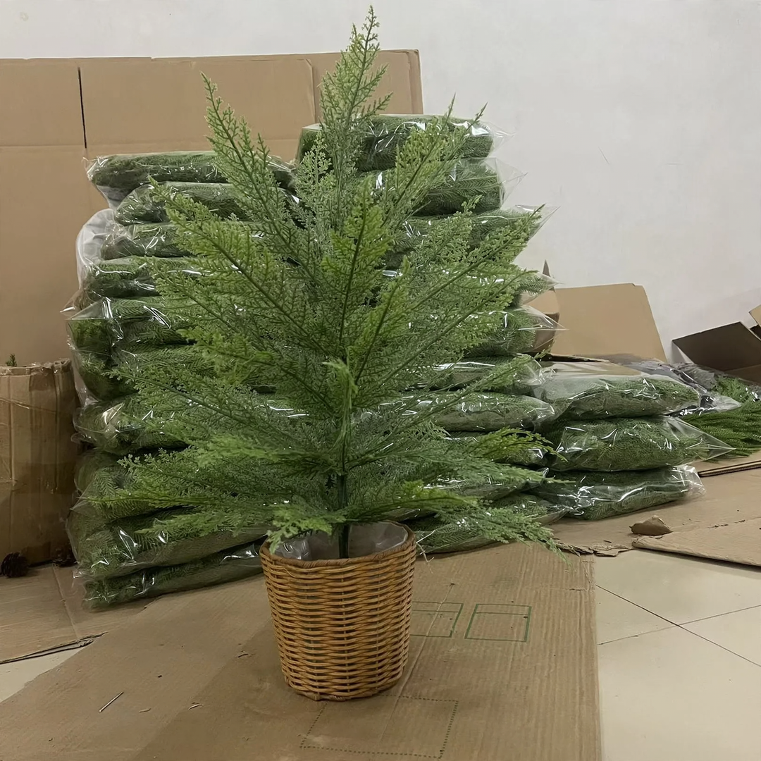 Artificial Norfolk fir tree in basket, 45-120 cm
