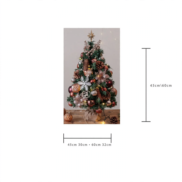 Christmas tree set with LED lighting, 45 cm