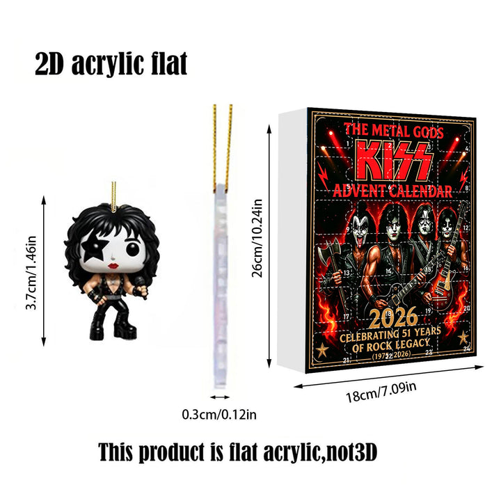 Kiss Band Christmas Advent Calendar with Acrylic Ornaments