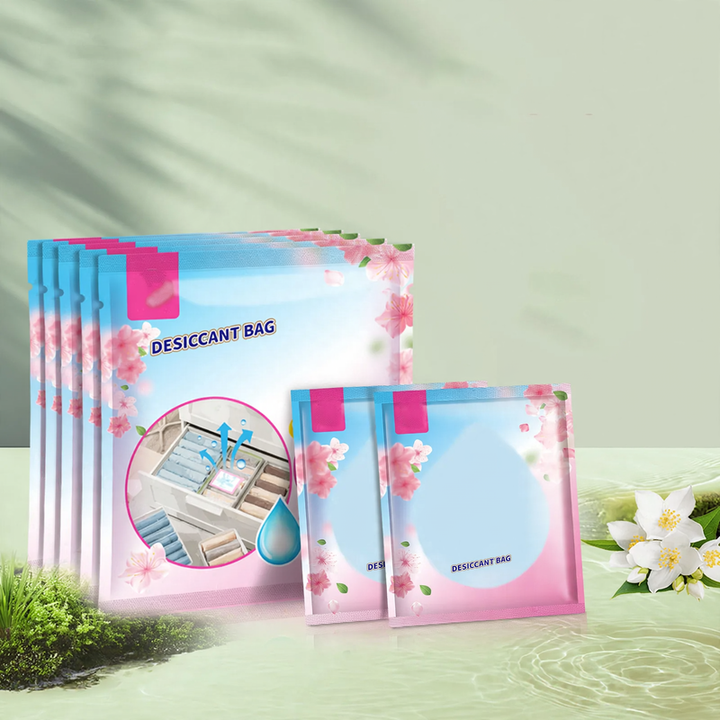 Hanging dehumidifying bag for wardrobes