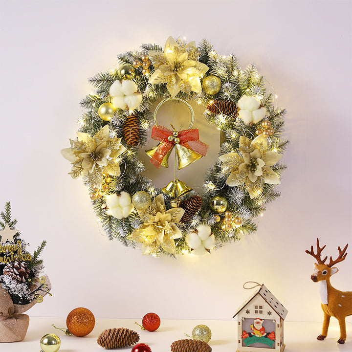 Decorative Christmas wreath with lighting