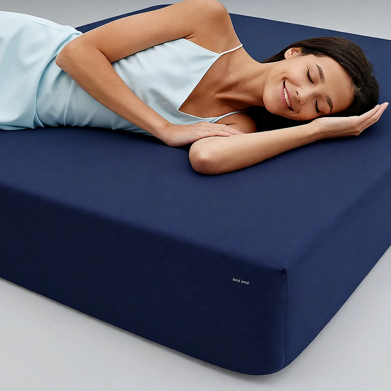 Cooling fitted sheet made of ice silk knit