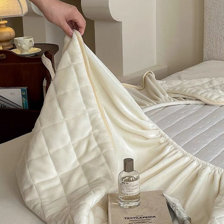 Japanese flannel fitted sheet, extra thick, 1.8m