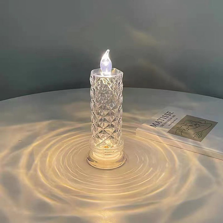 LED-Real Wax Look Candle with Rose Light Effect