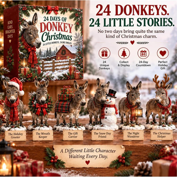 Christmas Advent Calendar with Donkey Figures