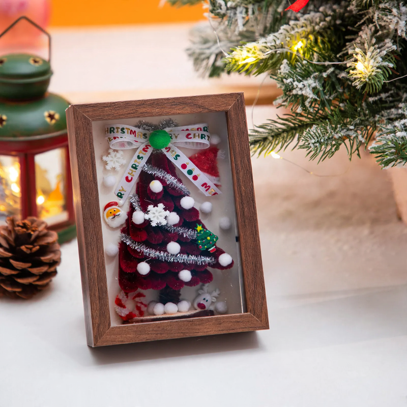 DIY Christmas Tree Set made of wood, 12x28 cm