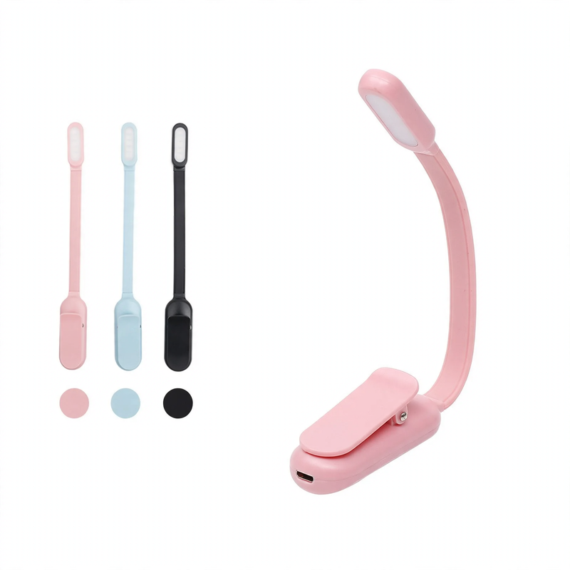Mini clamp lamp with battery for desk and study