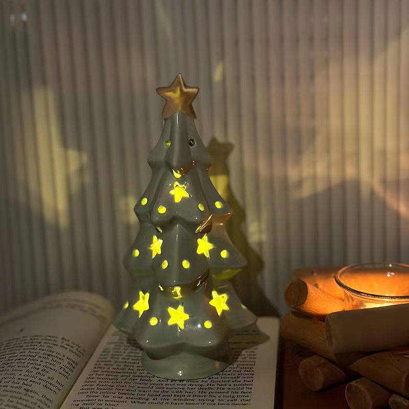 Decorative ceramic Christmas tree light